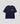 GLINYC MARINEBLAUES OVERFIT-T-SHIRT MIT AUFGETABBAREM GLITZER