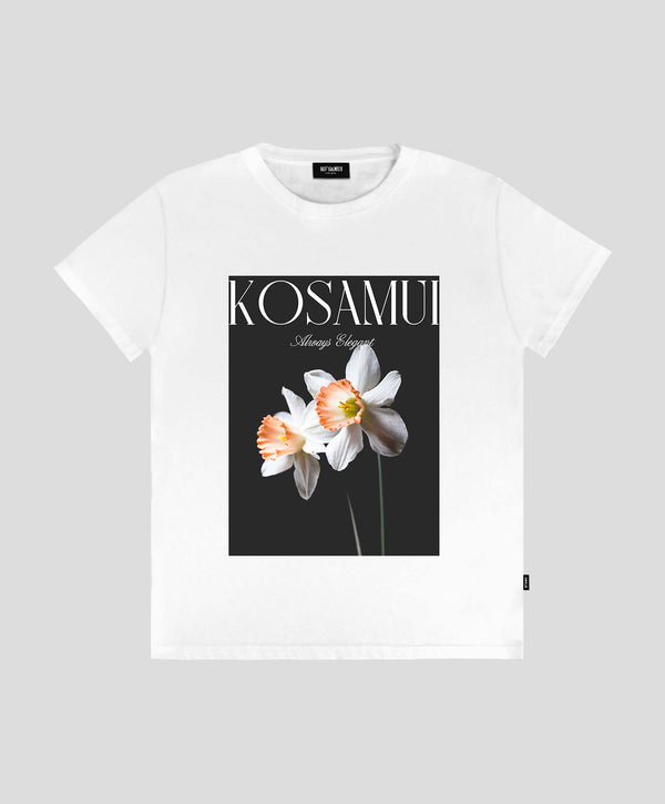 DAFFODILS WHITE SLIM FIT T-SHIRT