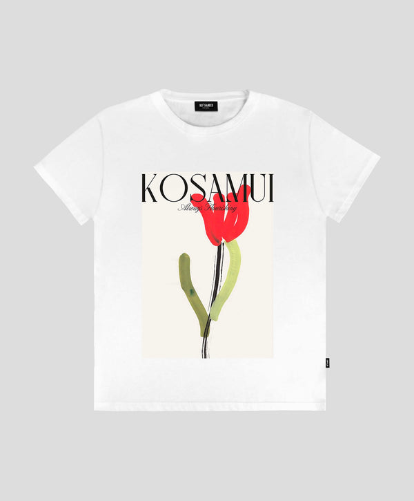 FLOURISHING WHITE SLIM FIT T-SHIRT