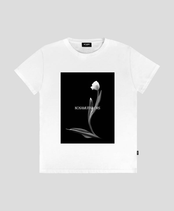 FLOWER WHITE SLIM FIT T-SHIRT